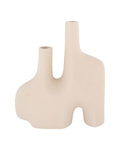 Vase - Vase, keramik, sand, 23,5x8x27 cm
