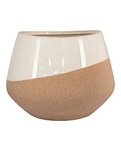 Urtepotte - Urtepotte, keramik, beige/brun, rund, ø20,5x15 cm
