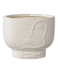 Urtepotte - Urtepotte, keramik, beige ø15x12 cm