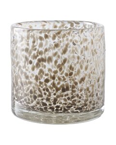 Lysestage - Lysestage, glas, brun ø12x12 cm