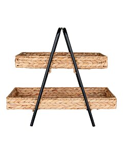 Alfaro Bakke  - Bakke i vandhyacint/metal, natur/sort, 42x23x43,5 cm