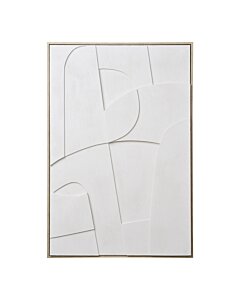Madeline Relief Vægdekoration - Relief vægdekoration, canvas, hvid, No.2 60x90 cm