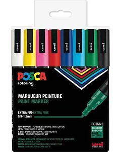 Posca Pen PC3M 1,3mm - Sæt med 8 STK.