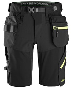 Snickers FlexiWork, softshell stretch arbejdsshorts+ med hylsterlommer 6140