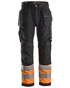 Snickers High-Vis arbejdsbukser+ med hylsterlommer, klasse 1 6233