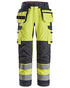 Snickers ProtecWork, High-Vis arbejdsbukser med hylsterlommer og ens lårlommer, klasse 2 6261
