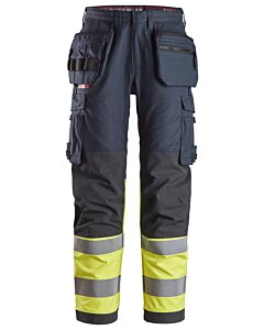 Snickers ProtecWork, High-Vis arbejdsbukser med hylsterlommer, klasse 1 6263