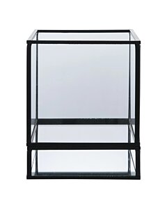 Hurricane Lysestage - Hurricane lysestage, metal/glas, sort 12x15 cm