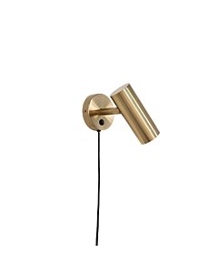 Paris Væglampe - Lampe, messing, stofledning på 190 cm