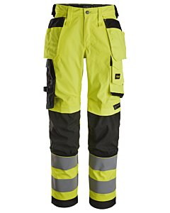 Snickers High-Vis stretch arbejdsbukser til damer med hylsterlommer, klasse 2 6743