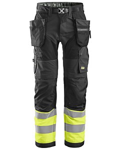 Snickers High-Vis arbejdsbukser+ med hylsterlommer, klasse 1 6931