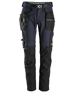 Snickers FlexiWork arbejdsbukser+ med aftagelige hylsterlommer 6972 - Navy/black - str. 54