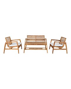 Santander Loungesæt - Loungesæt, teak, natur, inkl. hynder