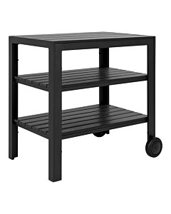 Taormina Serveringsvogn - Serveringsvogn, aluminium/nonwood, sort, 3 hylder