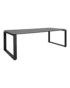 Denver Spisebord - Spisebord med bordplade i grå nonwood og sorte ben 210x100x75 cm