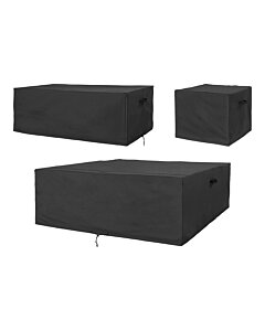 Luksus Overtræk - Luksus overtræk til modulsæt, 210g/m2 600D polyester PU behandlet, vandafvisende, sort, sæt af 3