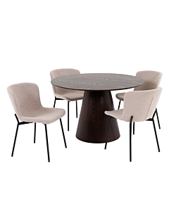 Bolton og Maceda Spisebordssæt - Spisebord og 4 Spisebordsstole