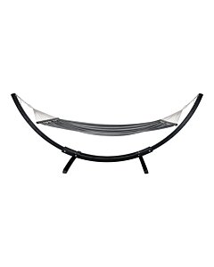 Tripoli Hængekøje  - Hængekøje på træstativ, lærk, bomuld/polyester, sort/grå/hvid