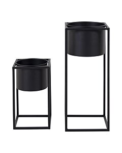 Marla Urtepotteholder - Urtepotteholder, stål, sort, sæt af 2