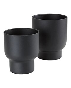 Fulda Urtepotter - Urtepotter, metal, sort, sæt af 2