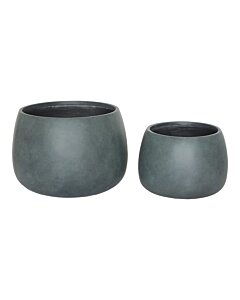 Stanbury Krukker - Krukker, fiberclay, sort/grøn sæt af 2