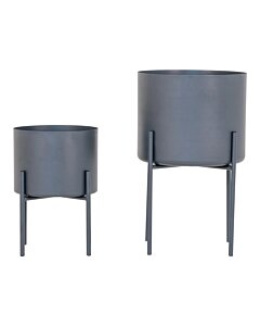 Pavia Urtepotter - Urtepotter, stål, grå, sæt af 2