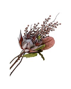 King Protea Buket - Kunstige blomster, rosa mix H:74 cm