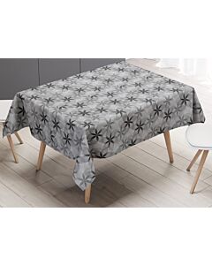 Voksdug - Grafisk blomstermønster i grå