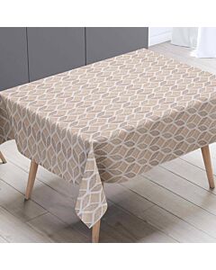 Voksdug - Geometrisk mønster brun - let struktur