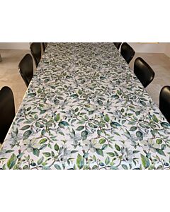 Voksdug - Hvid med blårgrønne blade