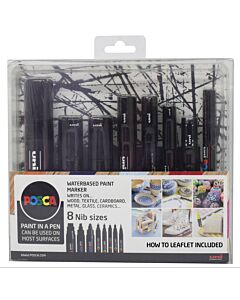 Posca Pen Nib Size Sort - Sæt med 8 stk.