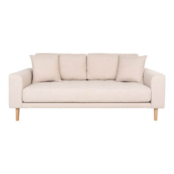 Lido 2,5 Personers Sofa - 2,5 Personers Sofa, sand med to puder og natur træben, HN1050