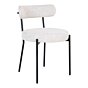 Badalona Spisebordsstol - Spisebordsstol, hvid bouclé med sorte ben, HN1270
