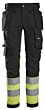 Snickers High-Vis arbejdsbukser med stretch og hylsterlommer, klasse 1 6234