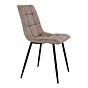Middelfart Spisebordsstol - Spisebordsstol i microfiber, lysebrun med sorte ben, HN1281