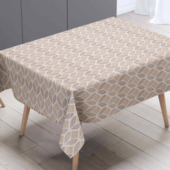 Voksdug - Geometrisk mønster brun - let struktur