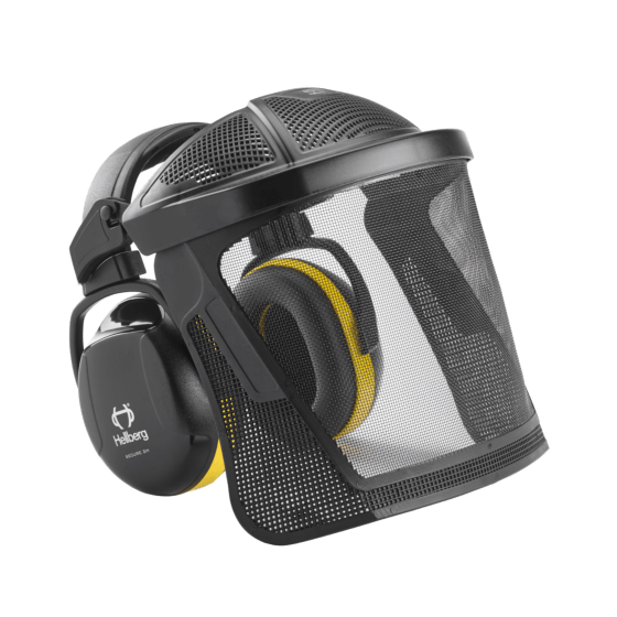 Hellberg Secure 2 Høreværn + visir med trådnet af nylon