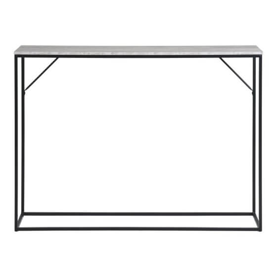Vita Konsolbord - Konsolbord, 1 hylde, travertin look, sort stel 110x26x80 cm