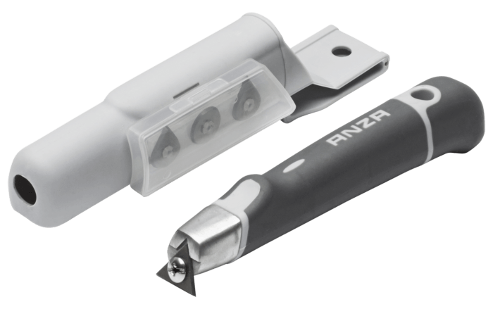 Anza skraber - lille m. hylster og 4 hårdmetal blade