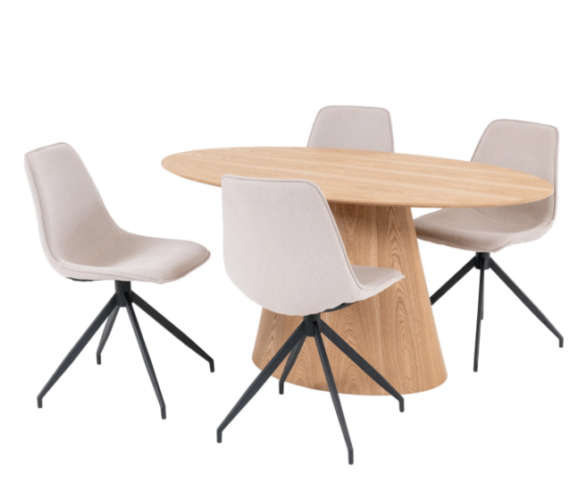 Bolton og Monaco Spisebordssæt - Spisebord og 4 Spisebordsstole