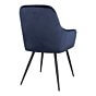Harbo Spisebordsstol - Spisebordsstol i velour, blå med sorte ben, HN1205