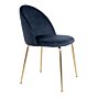 Geneve Spisebordsstol - Spisebordsstol i velour, blå med ben i messing look, HN1205