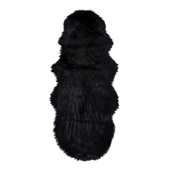 Lammeskind Imiteret - Lammeskind Imiteret, sort, 60x180 cm