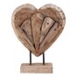 Almada Hjerte - Dekorations Hjerte i teaktræ, natur, h30 cm
