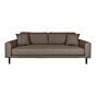 Lido 3 Personers Sofa - 3 Personers Sofa, brun med to puder og sorte træben, HN1055