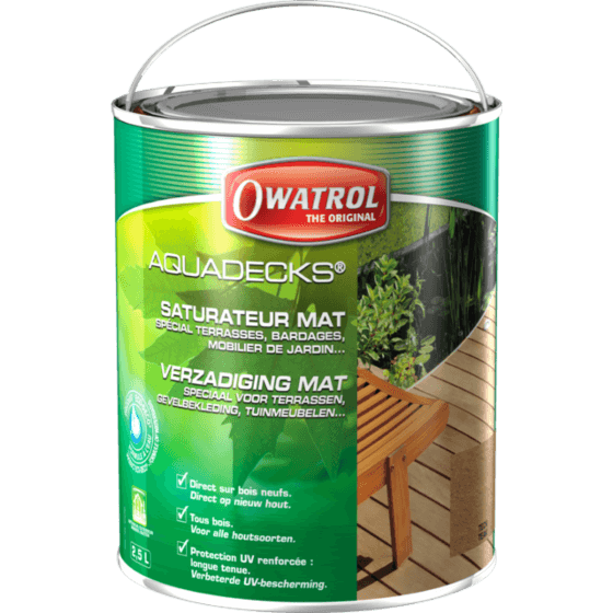 Aquadecks træolie 2,5 L - sort