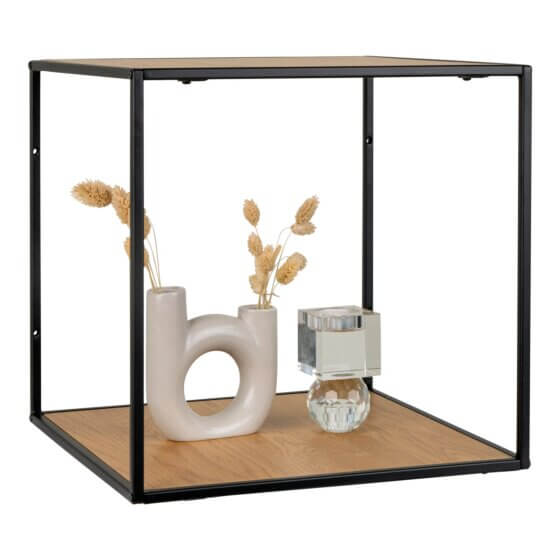 Vita Væghylde - Væghylde, egetræslook, sort stel 36x36x36 cm