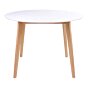 Vojens Spisebord - Spisebord, hvid og natur ø105x75 cm