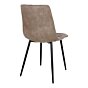 Middelfart Spisebordsstol - Spisebordsstol i microfiber, lysebrun med sorte ben, HN1281