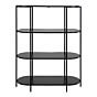 Vita Reol - Oval reol, 4 hylder, sort, sort stel 85x36x111 cm
